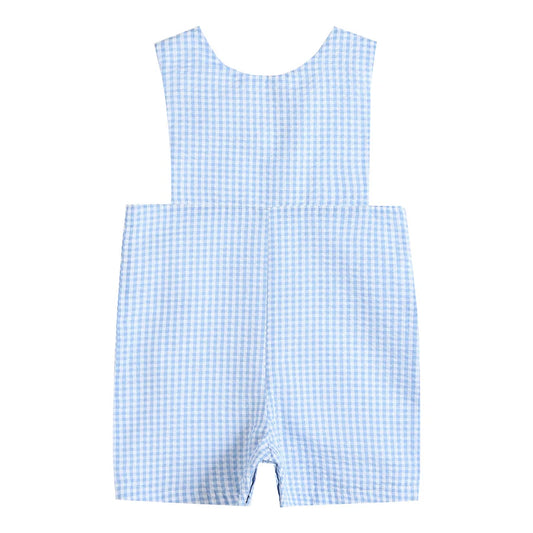 Light Blue Gingham Romper